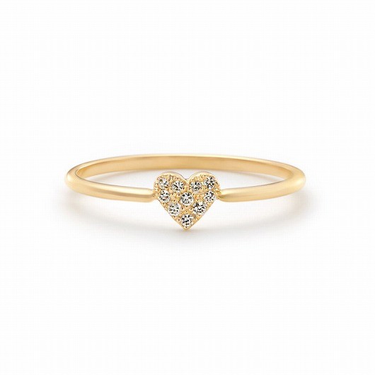 heart pavé pinKy 戒指