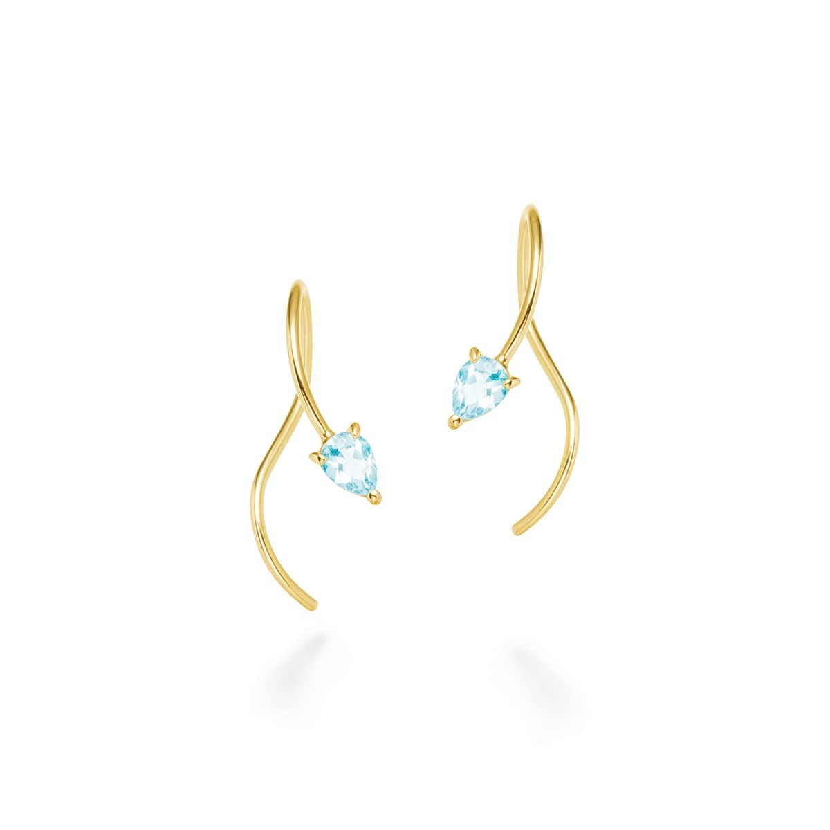 foliage petal 耳环 (海蓝宝石)