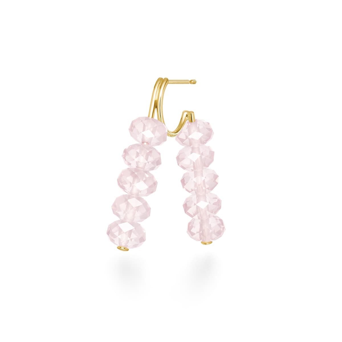 AHKAH spring sequin 耳环(蔷薇石英)