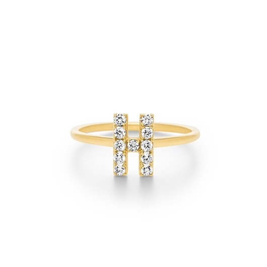 première étoile initial 戒指 H